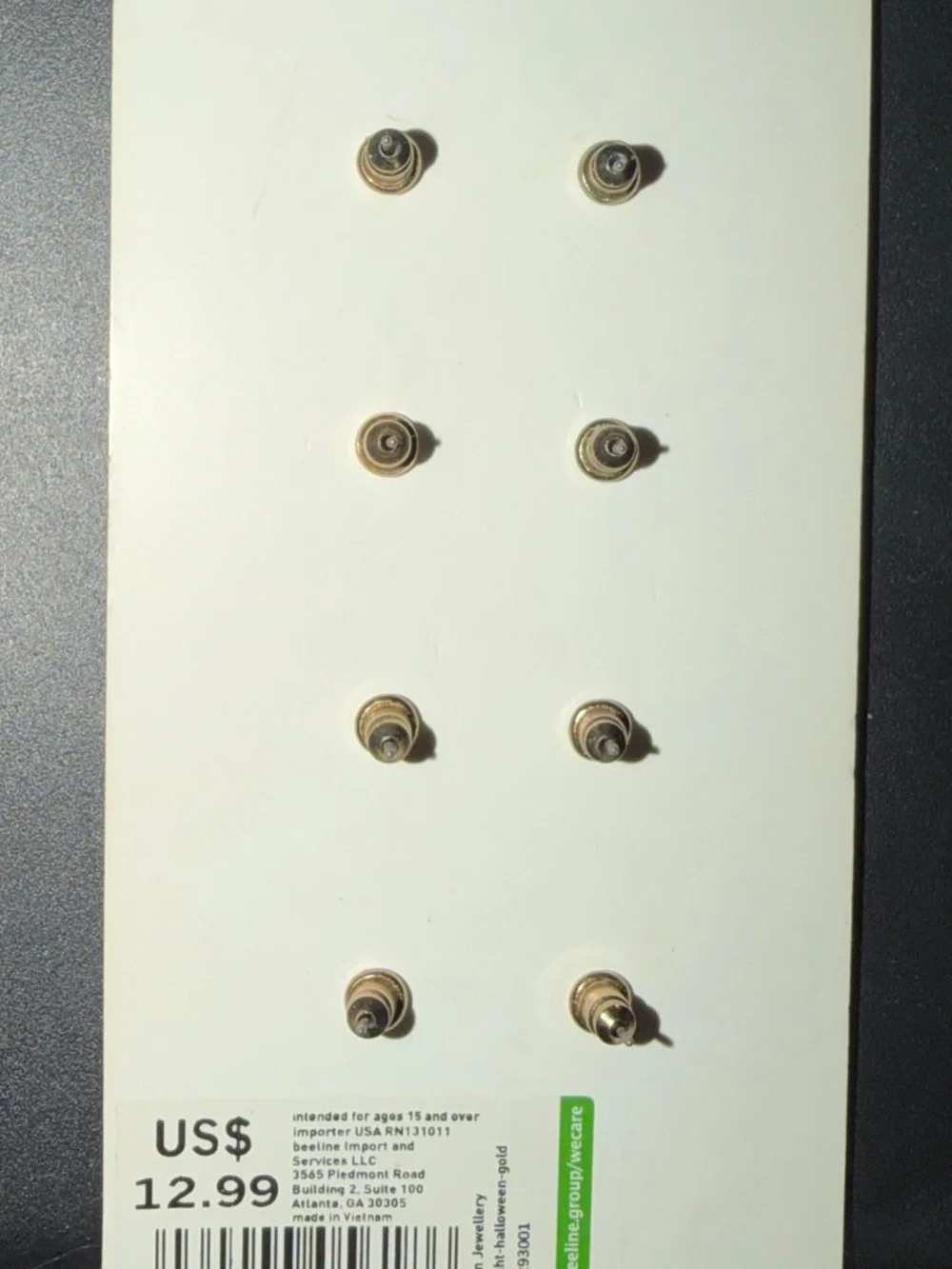 Limited Edition Halloween Stud Earring Set - Orange & White